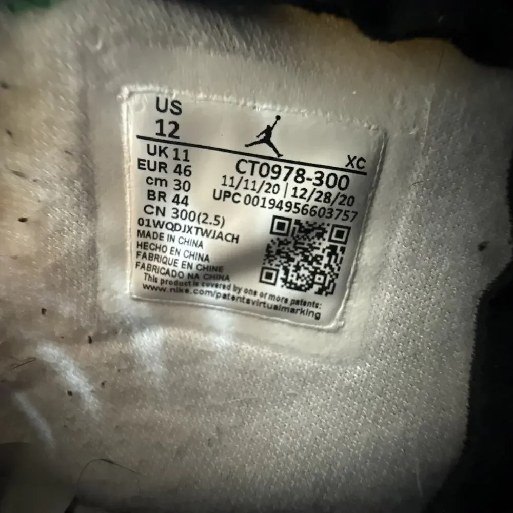 Size 12 - Jordan 1 Zoom Air CMFT CT0978-300 Stadium Green Deconstructed Sail